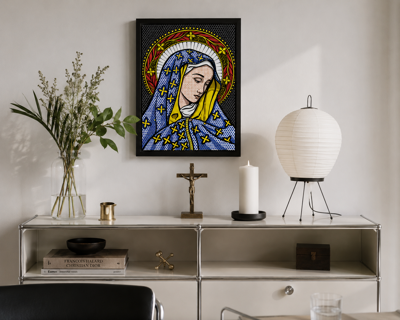 Madonna mit Heiligenschein - gerahmt