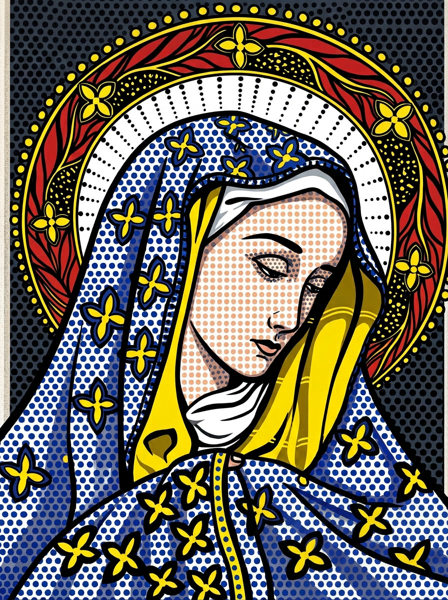 Madonna mit Heiligenschein - Print